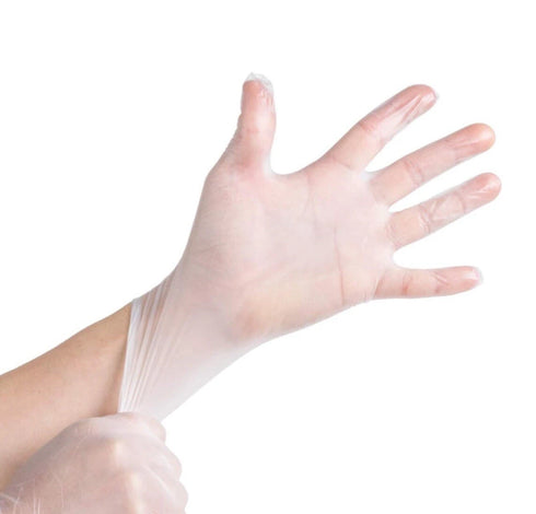 10/100Ct (1000/Cs) Sysco Reliance Vinyl Powder-Free Medium Food Service Gloves M