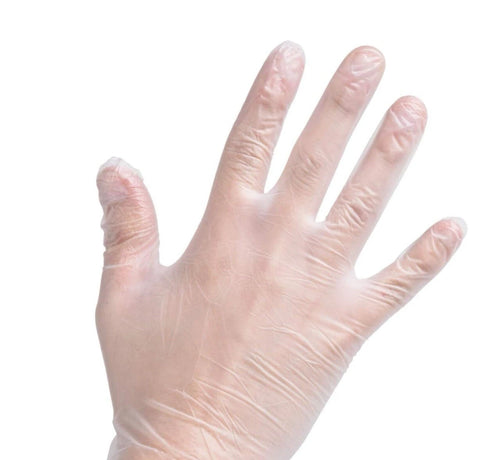 10/100Ct (1000/Cs) Sysco Reliance Vinyl Powder-Free Medium Food Service Gloves M