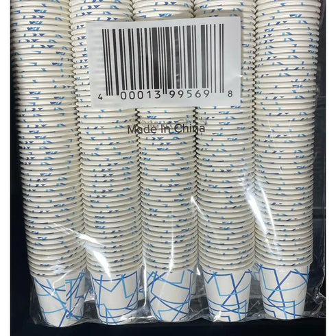 1000x 3oz Poly Coated Paper Cold Cup Round White Blue Beverage Sample Ice Cream