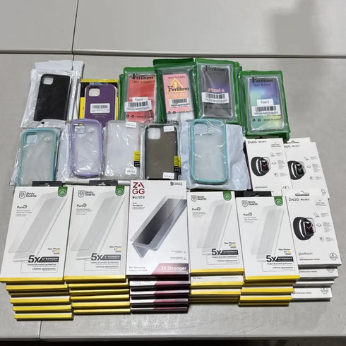 100x Wholesale Lot Mix Assorted Android Apple iPhone Cases & Screen Protectors - Lot 100 CS 101 PS