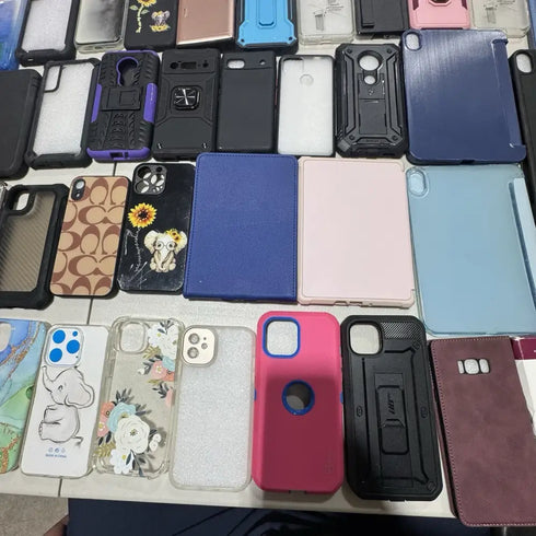 100x Wholesale Lot Mixed Samsung Android Apple iPhone Cases & Screen Protectors Box - Lot 100 CS 103 PS