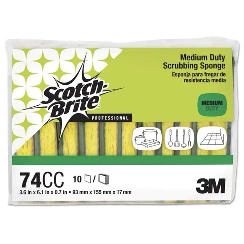 10pk Scotch-Brite PROFESSIONAL 74CC 3.6 in. x 6.1 in. Sponge YL/GN (10/PK) New