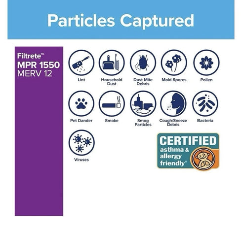 2 pk Filtrete 16x25x4 Ultra Allergen Healthy Living Air Filters 1550 MPR 25x16x4