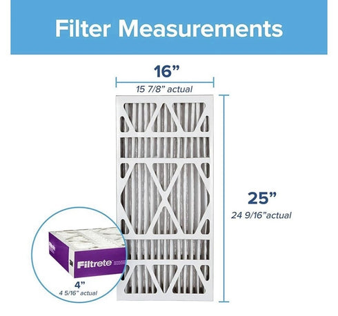 2 pk Filtrete 16x25x4 Ultra Allergen Healthy Living Air Filters 1550 MPR 25x16x4