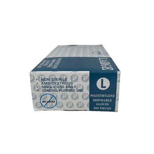 2000x Large Polyethylene Disposable Gloves, Powder-Free, Latex Free 4x 500ct
