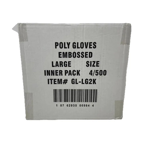 2000x Large Polyethylene Disposable Gloves, Powder-Free, Latex Free 4x 500ct