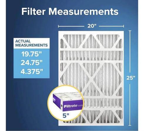 2pk 20x25x5 AC Furnace Air Filter, MPR 1550, MERV 12, Fit Trion Air Bear Furnace