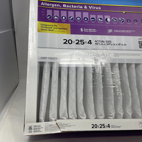 2pk 3M Filtrete Ultra Allergen Reduction Deep Pleat 20x25x4 1550 Air Filter NEW