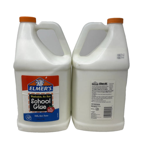 2x Elmer’s 1-Gallon School Glue White Washable Liquid Craft Adhesive for Slime
