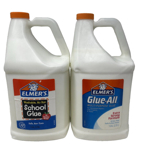 2x Elmer’s 1-Gallon School Glue White Washable Liquid Craft Adhesive for Slime