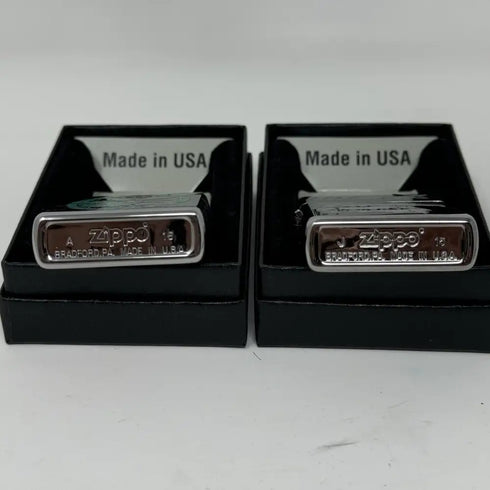 2x Genuine Zippo Windproof Lighter, Polished Chrome US Made Statue Of Liberty