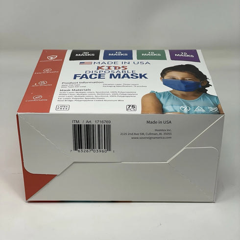 300x Kids Disposable Face Masks 3-Ply Earloop Latex-Free Breathable Made in USA