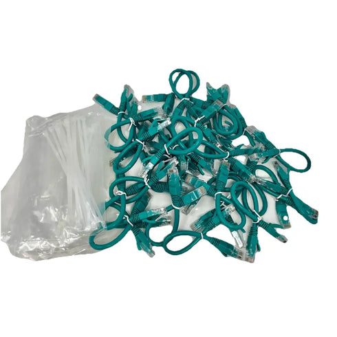 30x Cat 6 Ethernet Cable 0.6’ High-Speed LAN Patch UTP 10Gbps Bulk & Zip Ties