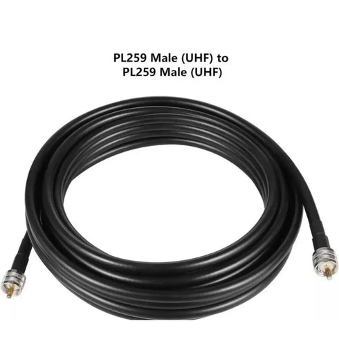 36ft Male PL259 to Male PL259 Extension Cable, Low Loss S-MR400 Coax UHF M/M