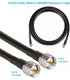 36ft Male PL259 to Male PL259 Extension Cable, Low Loss S-MR400 Coax UHF M/M