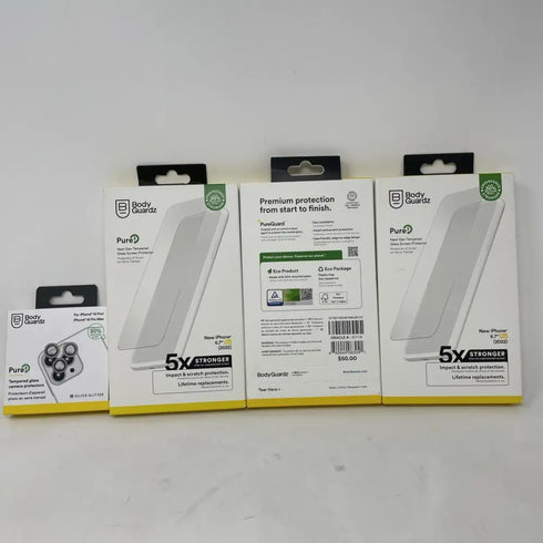 3x iPhone 15 Pro Max Tempered Glass Screen + 1 Camera Protector BodyGuardz 6.7”
