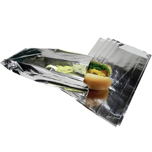 400x Foil Insulated Bags Hot Dog Hamburger Fries To-Go Food Wrap 4 Packs of 100