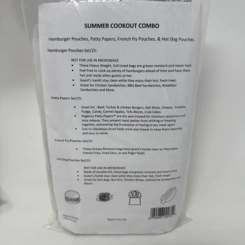 400x Foil Insulated Bags Hot Dog Hamburger Fries To-Go Food Wrap 4 Packs of 100