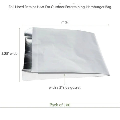 400x Foil Insulated Bags Hot Dog Hamburger Fries To-Go Food Wrap 4 Packs of 100