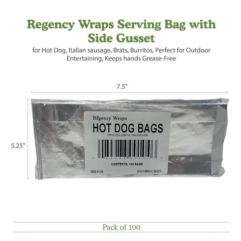400x Foil Insulated Bags Hot Dog Hamburger Fries To-Go Food Wrap 4 Packs of 100