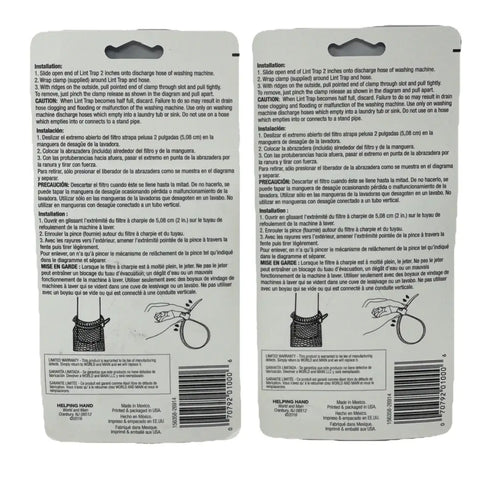 4ct Helping Hand Washing Machine Lint Traps – 2 Packs of 2 Mesh Filter Pieces