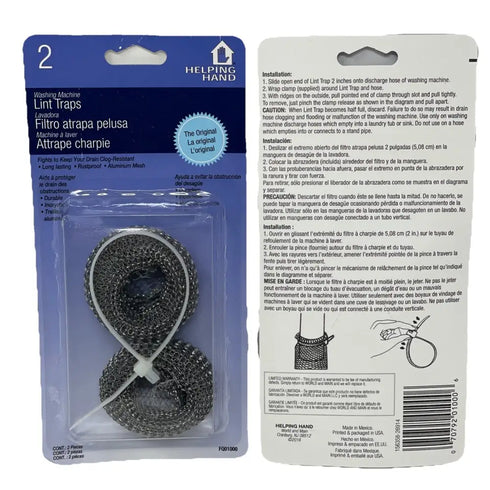 4ct Helping Hand Washing Machine Lint Traps – 2 Packs of 2 Mesh Filter Pieces