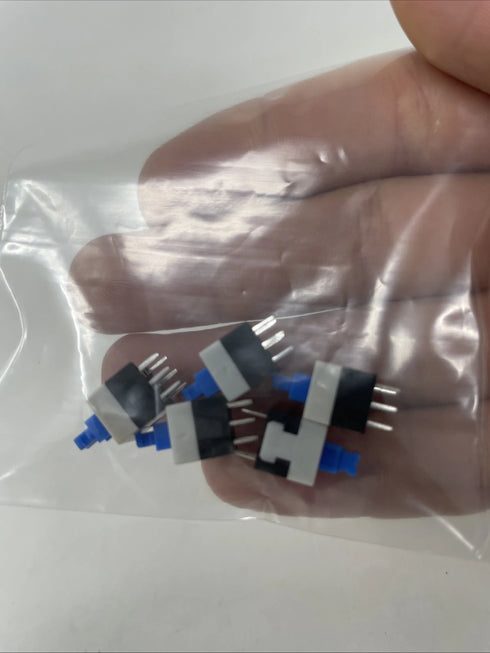 5Pcs 6 Pin Square 8mmx8mmx14mm Self-Locking DPDT Mini Push Button Switch