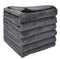6 Pack Gray Edgeless Microfiber Towels 16”x16” Coral Velvet 550 GSM Super Soft