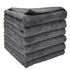 6 Pack Gray Edgeless Microfiber Towels 16”x16” Coral Velvet 550 GSM Super Soft