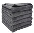 6 Pack Gray Edgeless Microfiber Towels 16”x16” Coral Velvet 550 GSM Super Soft