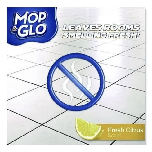 6x Professional Mop & Glo Floor Cleaner, Fresh Citrus, 64oz Bottle