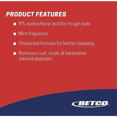 Betco Kling Toilet Bowl Cleaner Mint-wintergreen Scent 32 Oz. 11/Carton 751200