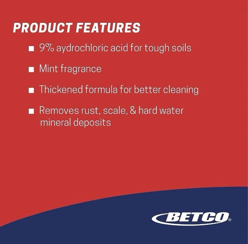 Betco Kling Toilet Bowl Cleaner Mint-wintergreen Scent 32 Oz. 11/Carton 751200