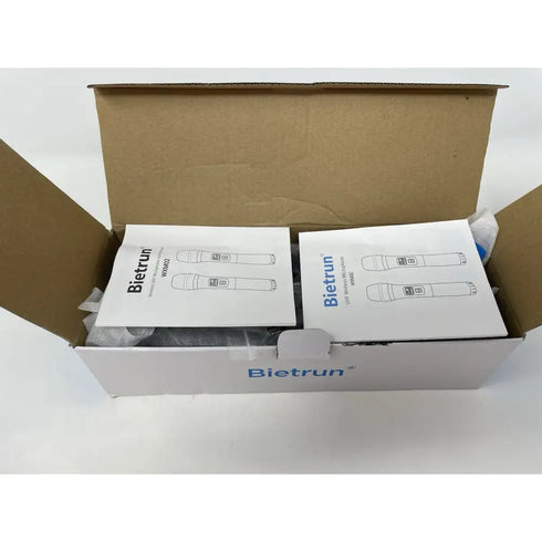 Bietrun WXM02 UHF Dual Wireless Microphone System BLACK Set Of Two Mics Open Box