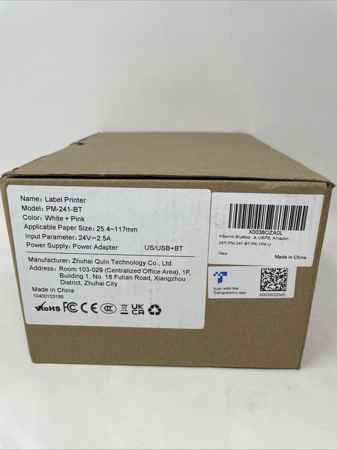 Bluetooth Thermal Label Printer -pink PM-241-BT Wireless Shipping Label Printers