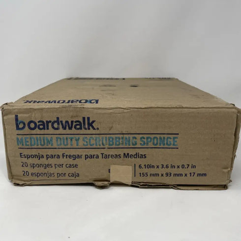 Boardwalk BWK174 Medium-Duty Scrubbing Sponge, Y/G 0.75" Thick, 3.6x6.1 , 20/CT
