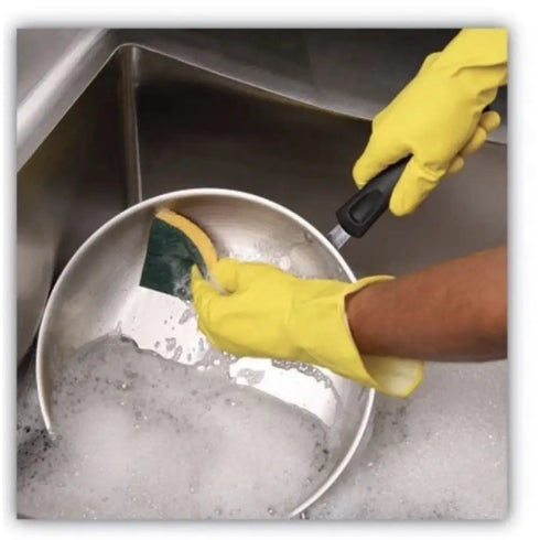 Boardwalk BWK174 Medium-Duty Scrubbing Sponge, Y/G 0.75" Thick, 3.6x6.1 , 20/CT
