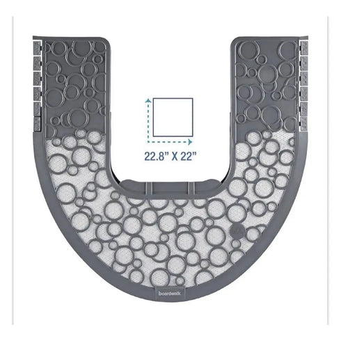 Boardwalk CMGW Commode Mat 2.0, Rubber, 22 7/8 X 22, Gray/white, 6/carton