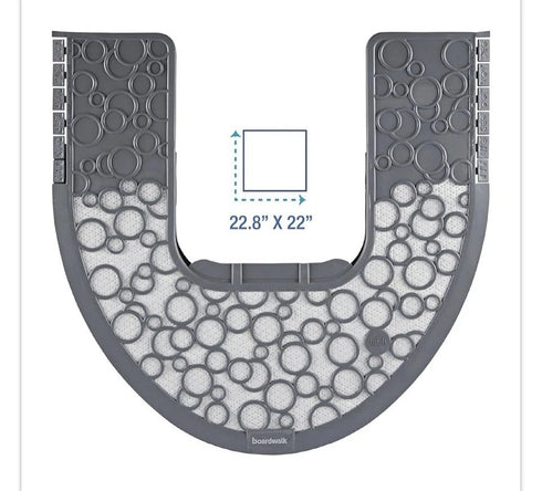 Boardwalk CMGW Commode Mat 2.0, Rubber, 22 7/8 X 22, Gray/white, 6/carton