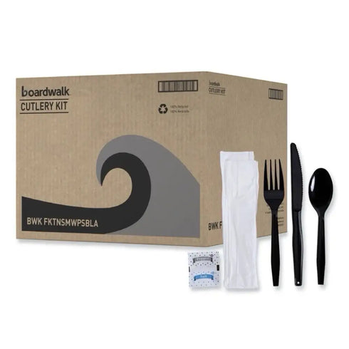 Boardwalk FKTNSMWPSBLA Fork/Knife/Napkin/Pepper/Salt/Spoon Kit (250/CT) New