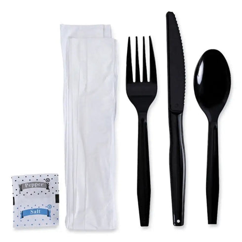 Boardwalk FKTNSMWPSBLA Fork/Knife/Napkin/Pepper/Salt/Spoon Kit (250/CT) New