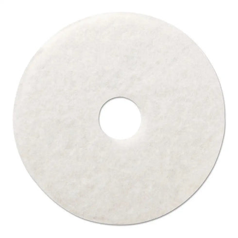 Boardwalk Polishing Floor Pads, 20" Diameter, White, 5/Carton