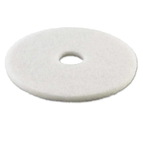 Boardwalk Polishing Floor Pads, 20" Diameter, White, 5/Carton