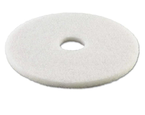 Boardwalk Polishing Floor Pads, 20" Diameter, White, 5/Carton