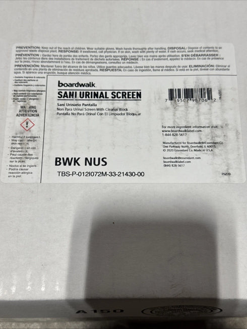 Boardwalk SANI Urinal Screen NUS Green Apple w/ Non-Para Cleaner Block (12/Box)