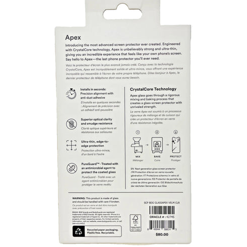 BodyGuardz APEX Tempered Glass Screen Protector for Apple iPhone 15/15 Pro 6.1"