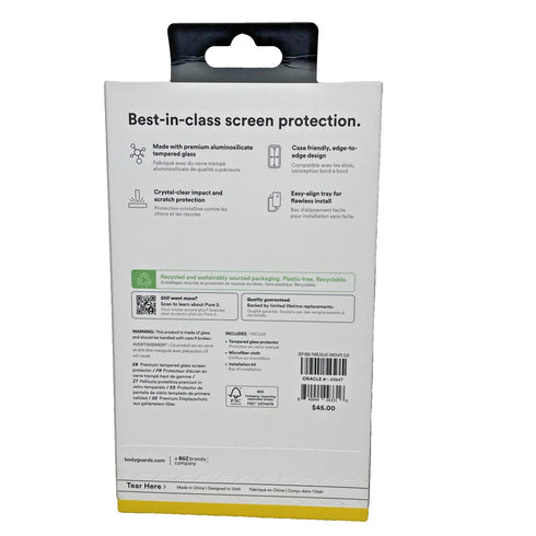 BodyGuardz Pure 2 Tempered Glass Screen Protector - Samsung Galaxy S24 FE Clear