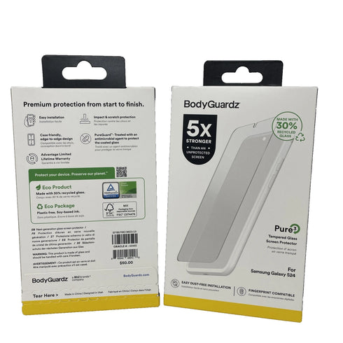 BodyGuardz Pure 3 Glass Screen Protector for Samsung Galaxy S24