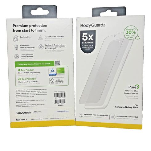 BodyGuardz Pure 3 Glass Screen Protector for Samsung Galaxy S24+ PLUS (6.7")