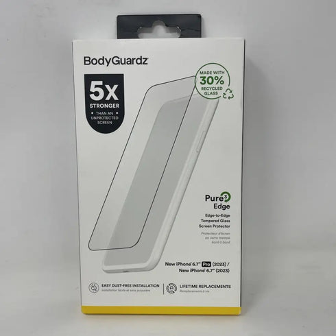 BodyGuardz Pure Edge 2 Screen Protector - iPhone 15 Pro Max / 15 Plus 6.7"